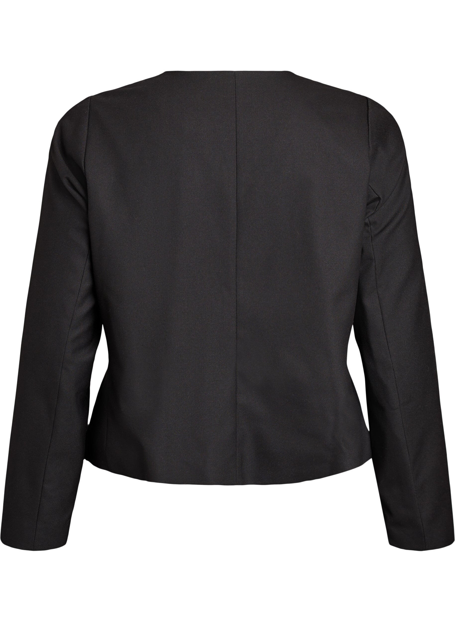 Zizzifashion Short jacket with gold-coloured buttons, Black, Packshot image number 1