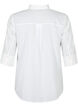 Shirt blouse with embroidery anglaise and 3/4 sleeves, Bright White, Packshot image number 1