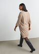 Short knitted dress with raglan sleeves and a centre seam, Beige, Model image number 2