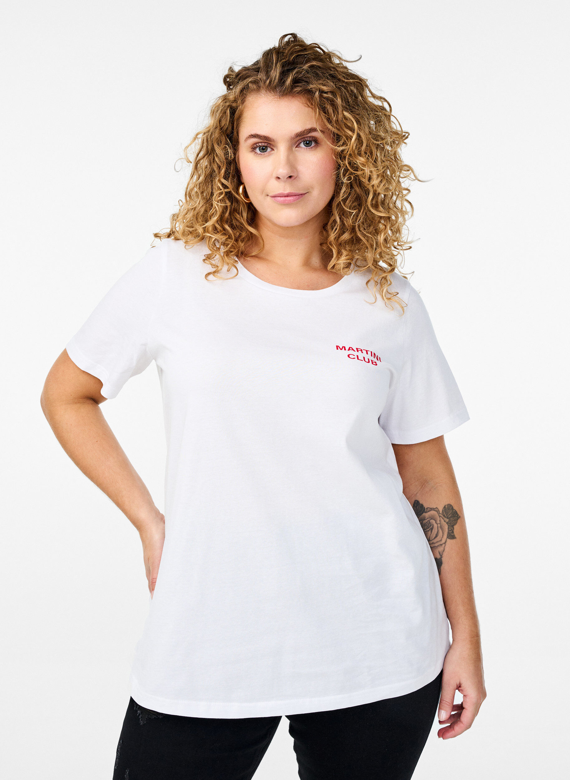 Zizzifashion T-shirt with print detail, White, Model image number 2