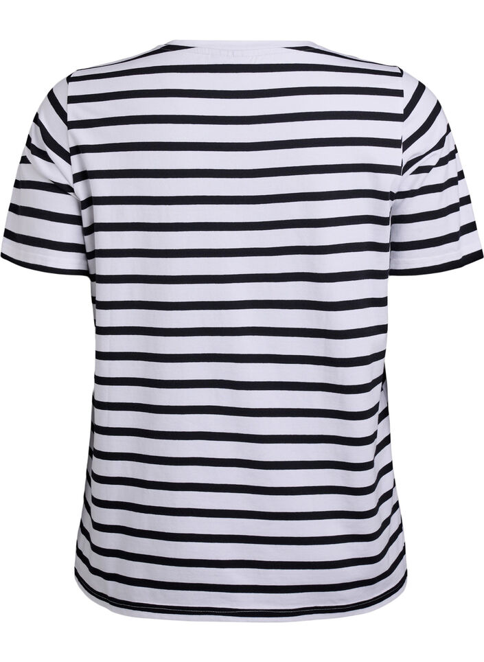 Striped T-shirt in organic cotton, Black, Packshot image number 1