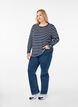 Long-sleeved blouse with stripes, Evening Blue Stripe, Model image number 2