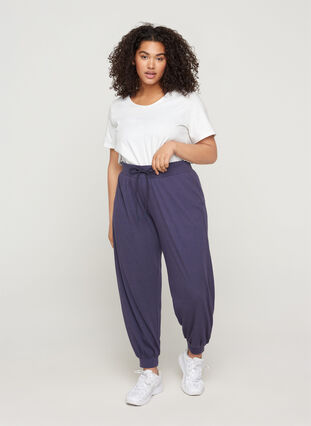 Loose trousers in ribbed fabric, Odysses Gray, Model image number 2