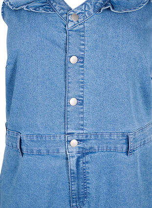 Denim jumpsuit with ruffles, Light Blue Denim, Packshot image number 2