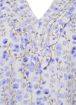 V-neck short sleeve blouse with floral print, Sand Verbena AOP, Packshot image number 2