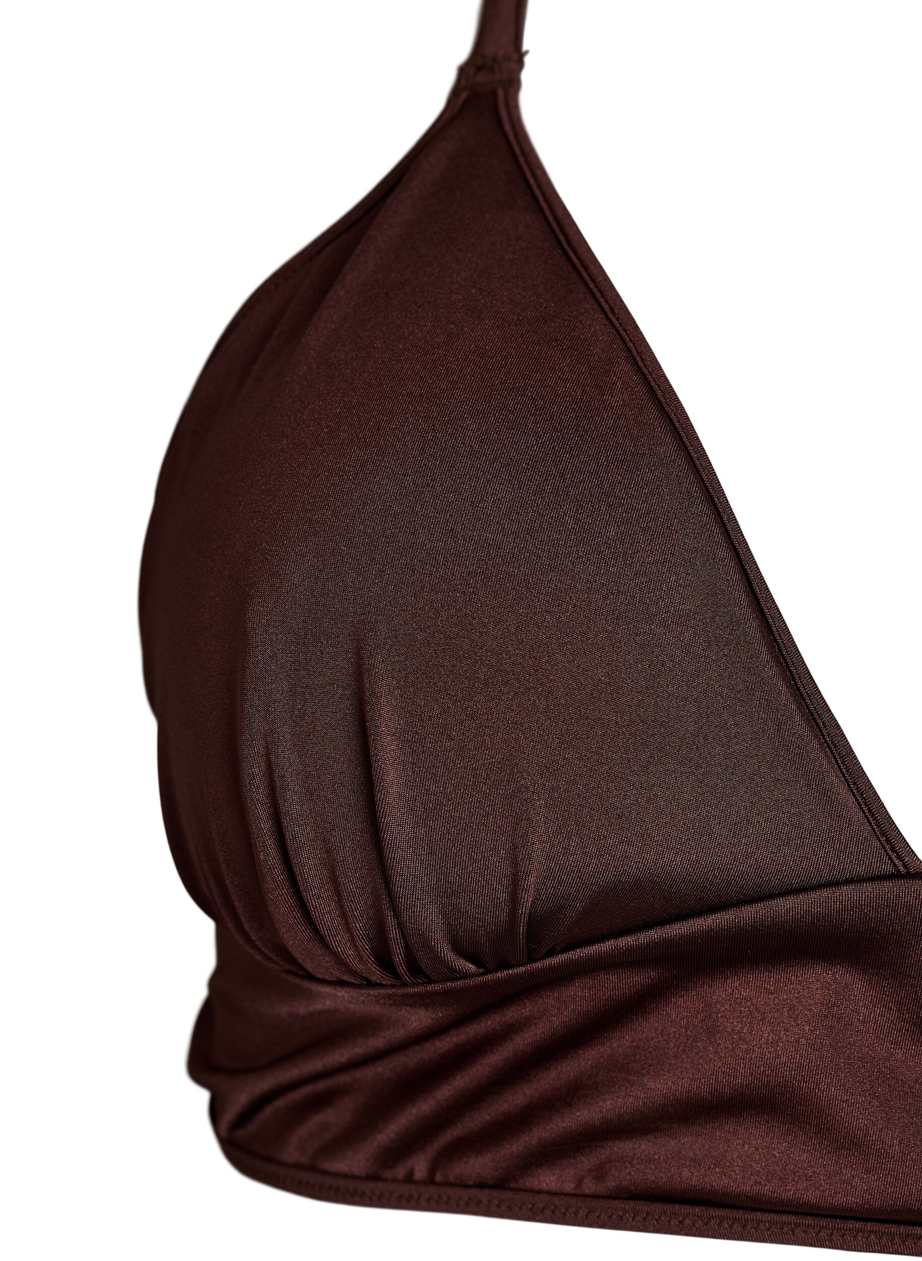 ZizzifashionReversible bikini top with V-neck and cross-back straps, Brown, Packshot image number 2