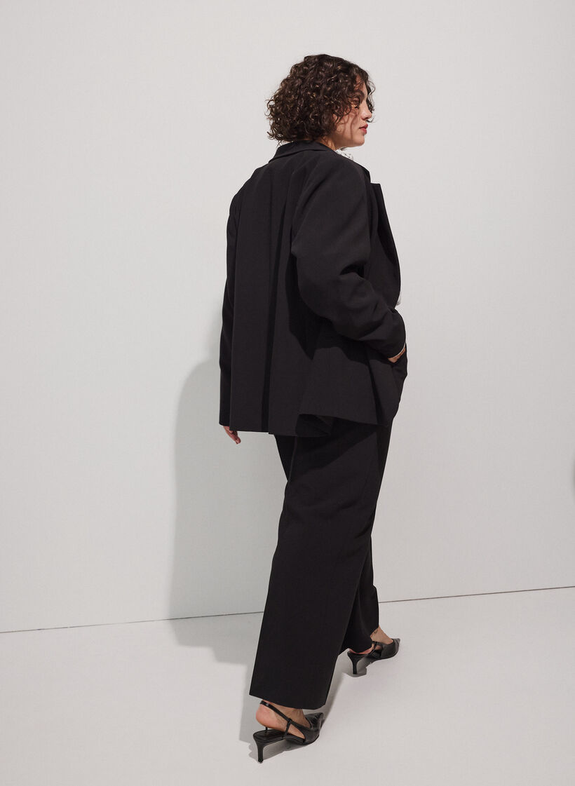 Tailored trousers with wide legs and high waist, Black, Model image number 1
