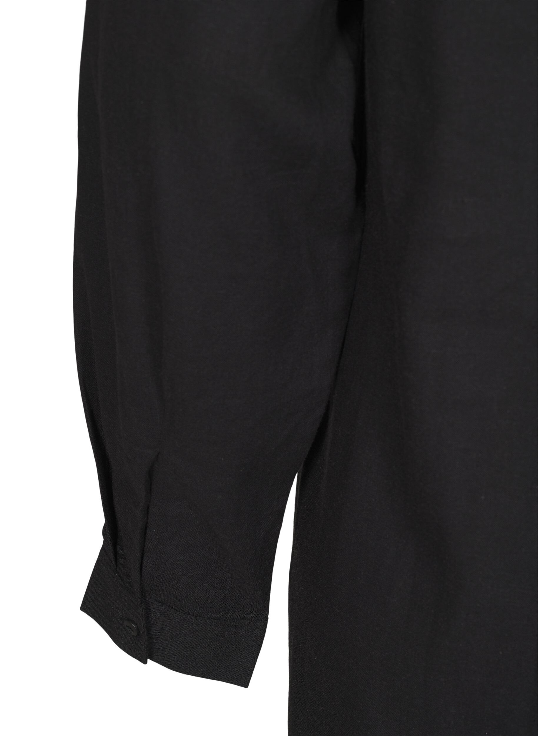 Zizzifashion Long shirt in linen and viscose, Black, Packshot image number 3