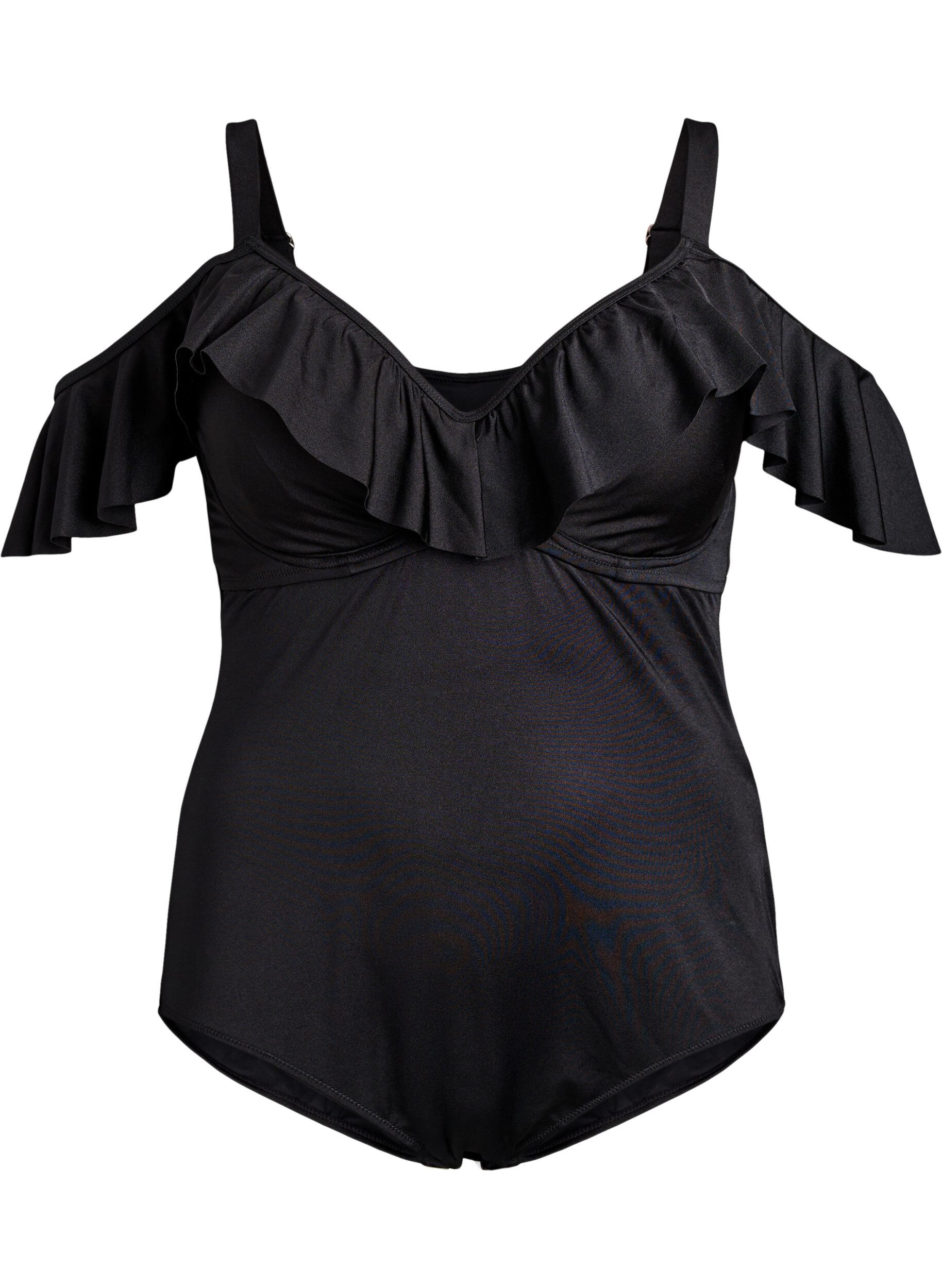 Swimsuit with underwire and ruffle trim