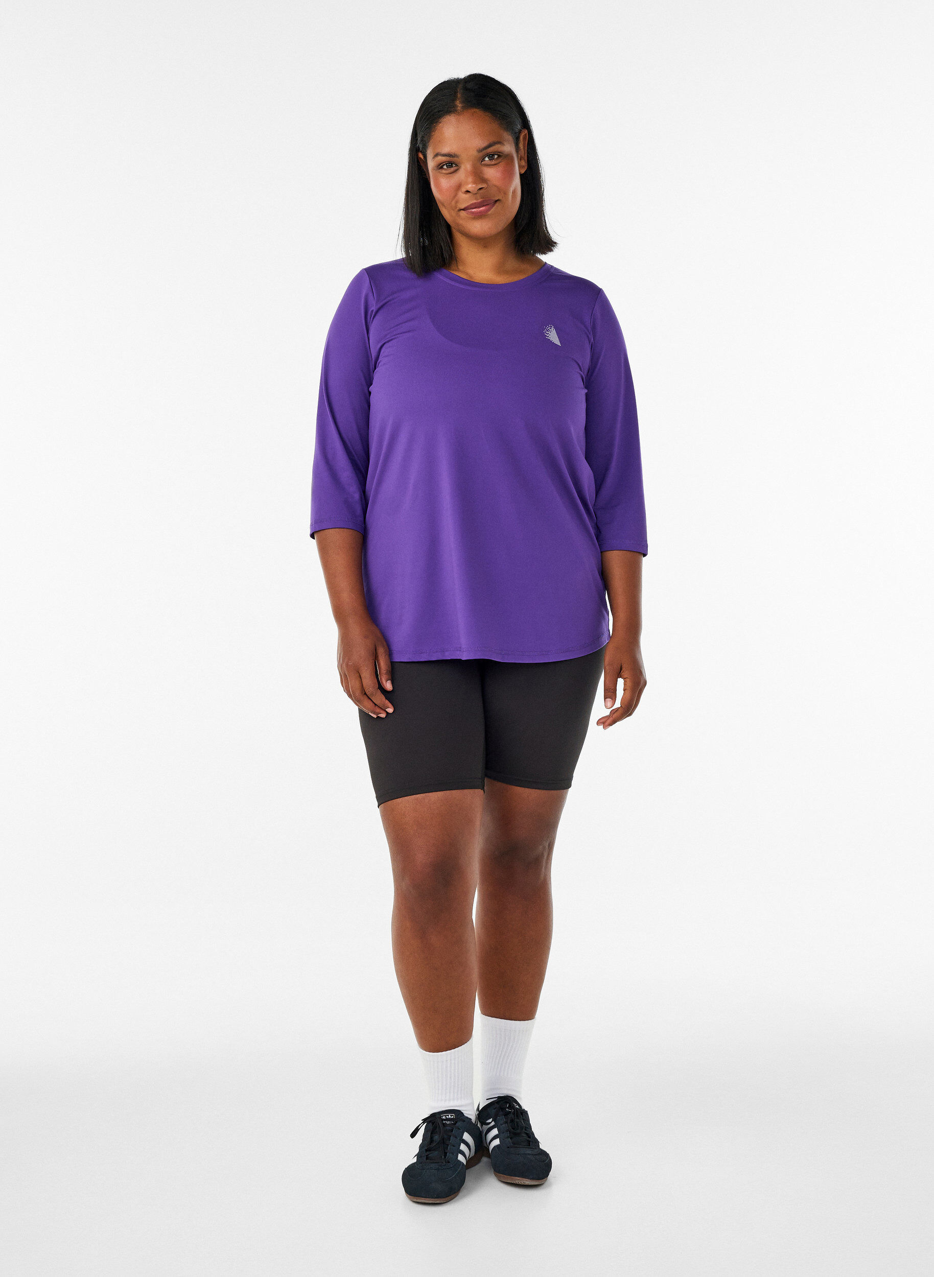 ZizzifashionSports top with 3/4 sleeves, Purple, Model image number 1