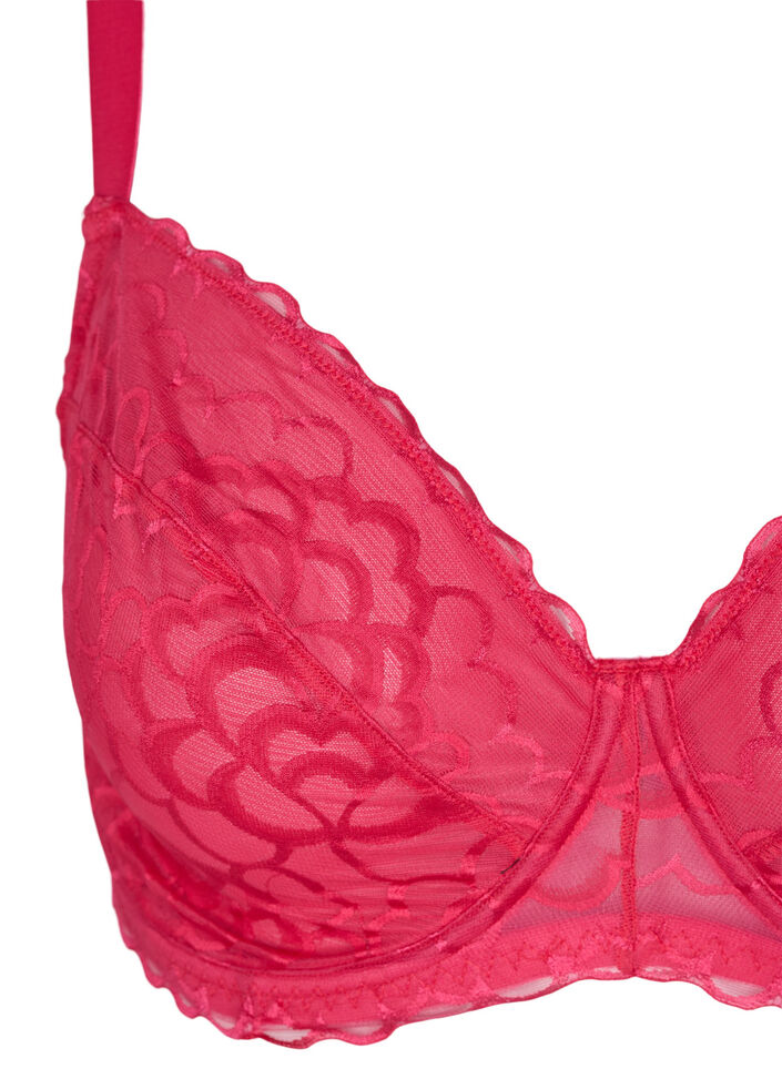 Bra with underwire and lace, Pink, Packshot image number 2