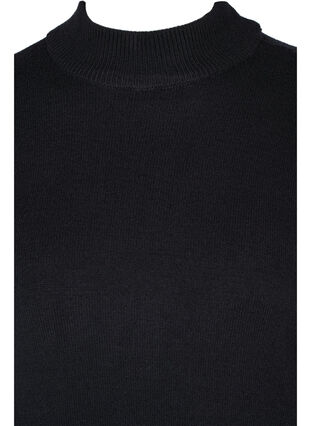 Long-sleeved knitted dress with rounded neckline, Black, Packshot image number 2