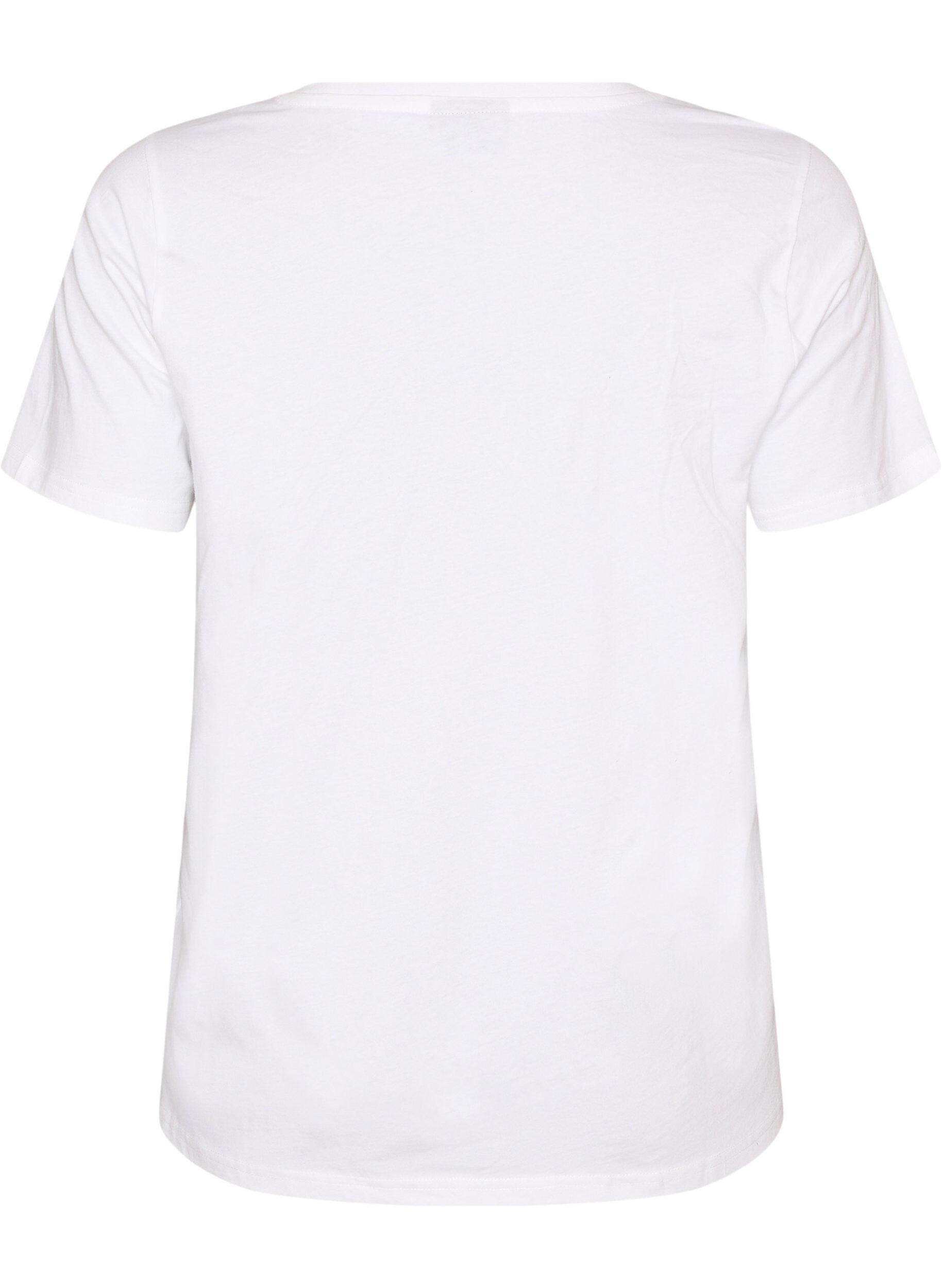 Zizzifashion Organic cotton T-shirt with beach print, White, Packshot image number 1