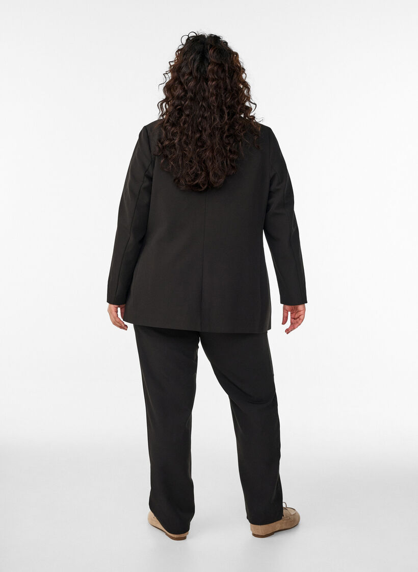 Trousers with pockets and straight legs, Black, Model image number 1