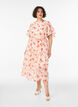 Ankle-length dress with flutter sleeves and a tie-waist, Rose, Model image number 0
