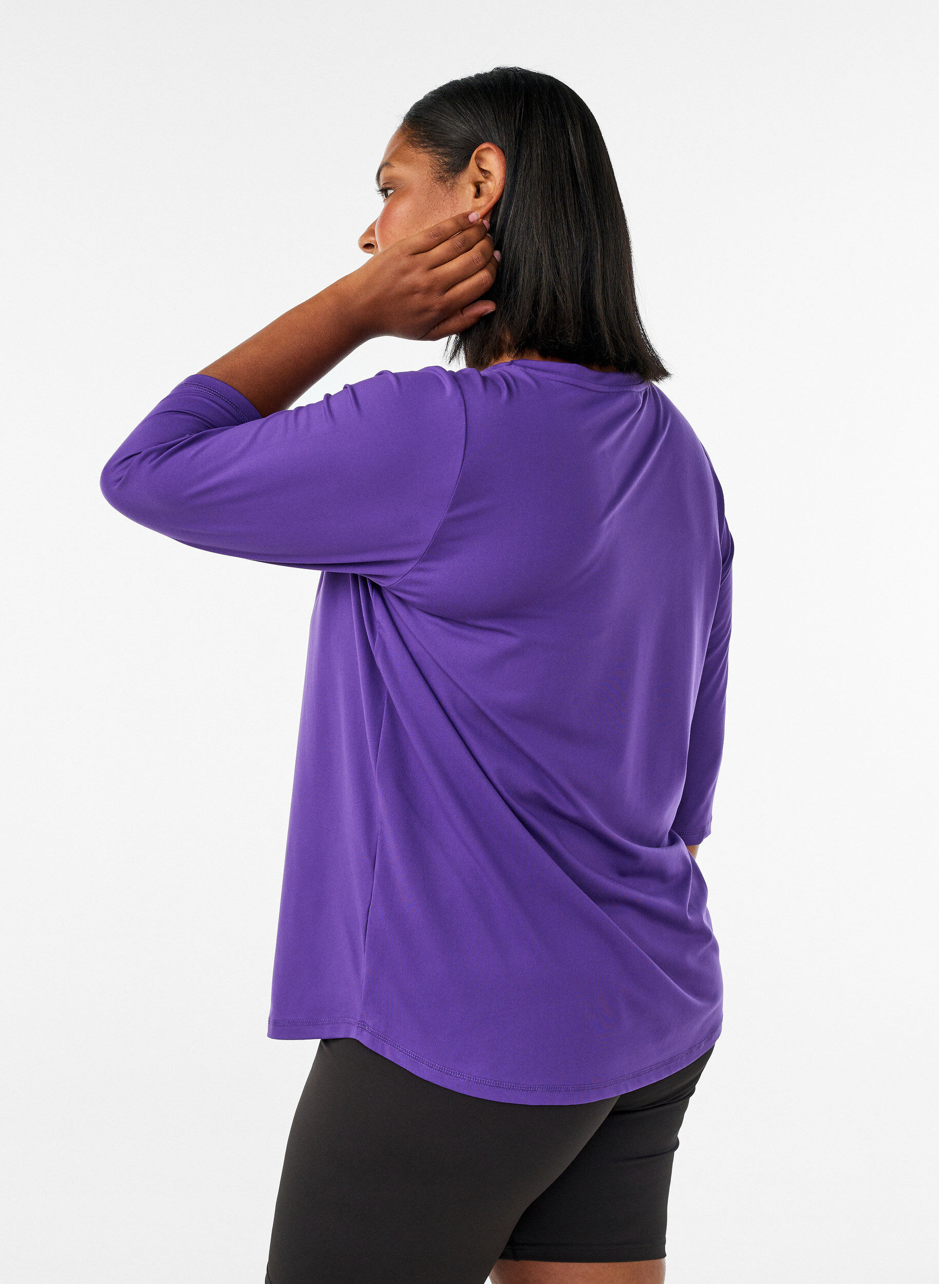 ZizzifashionSports top with 3/4 sleeves, Purple, Model image number 2