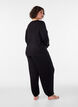 Loose pyjama bottoms in viscose with an elastic waist, Black, Model image number 2