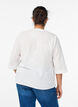 Cotton blouse with embroidered details and 3/4 sleeves, White, Model image number 2
