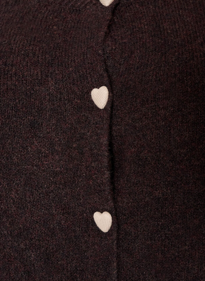 Cardigan with heart-shaped buttons, Brown, Packshot image number 2
