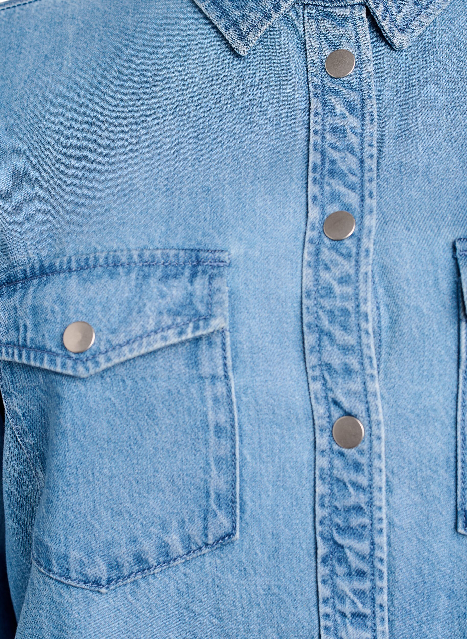 Zizzifashion Denim shirt with chest pockets, Blue, Packshot image number 2