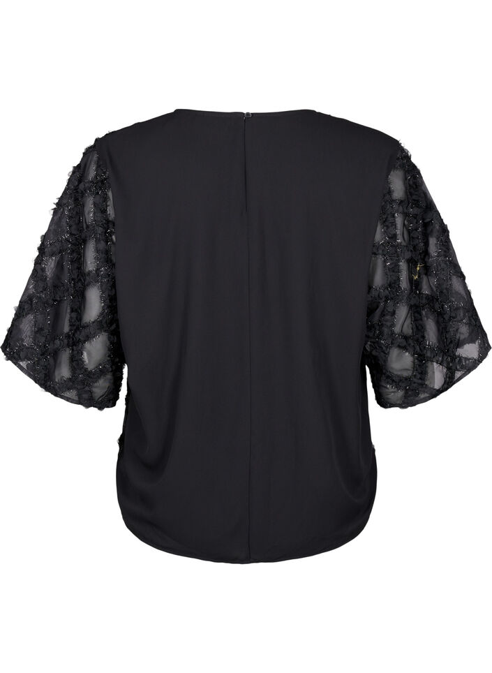 Blouse with harlequin pattern, Black, Packshot image number 1