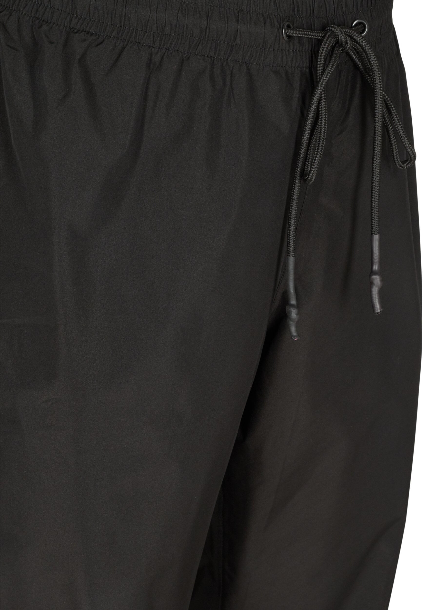 Zizzifashion Rain trousers with elastic and drawstrings, Black, Packshot image number 2