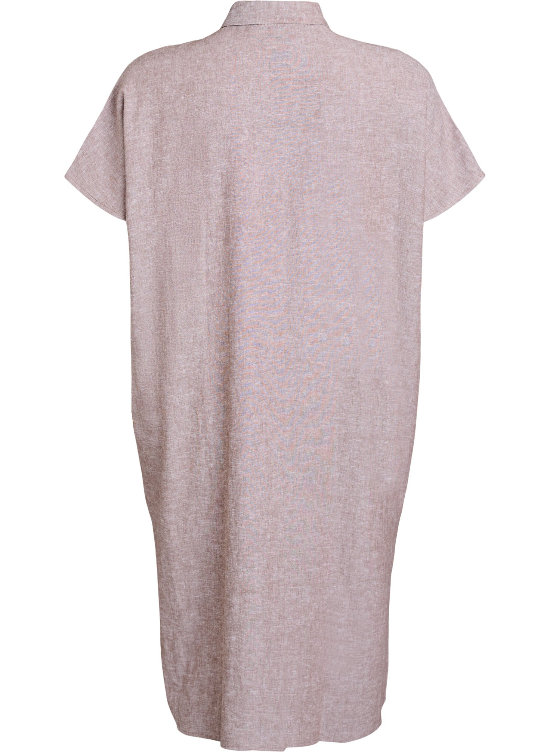 Zizzifashion Long shirt in viscose and linen, Brown, Packshot image number 1
