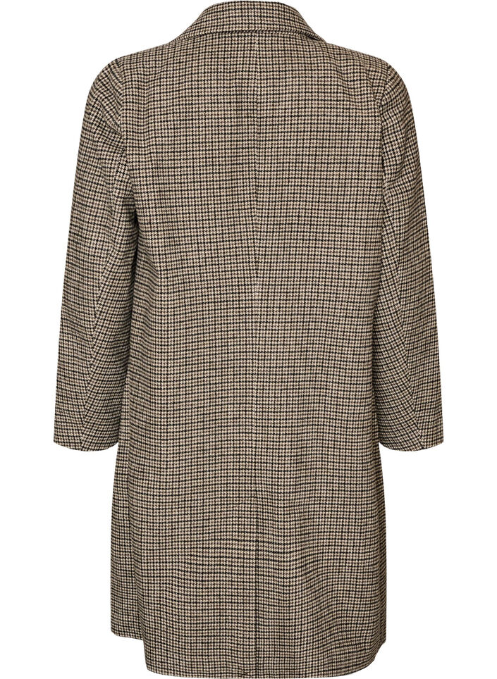 Mid-length checked coat, Brown, Packshot image number 1
