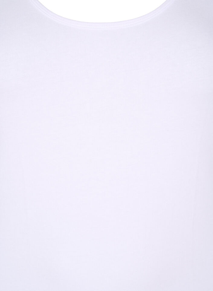 Solid color basic top in cotton, White, Packshot image number 2