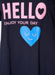 Organic cotton nightdress with V-neck, Blue, Packshot image number 2