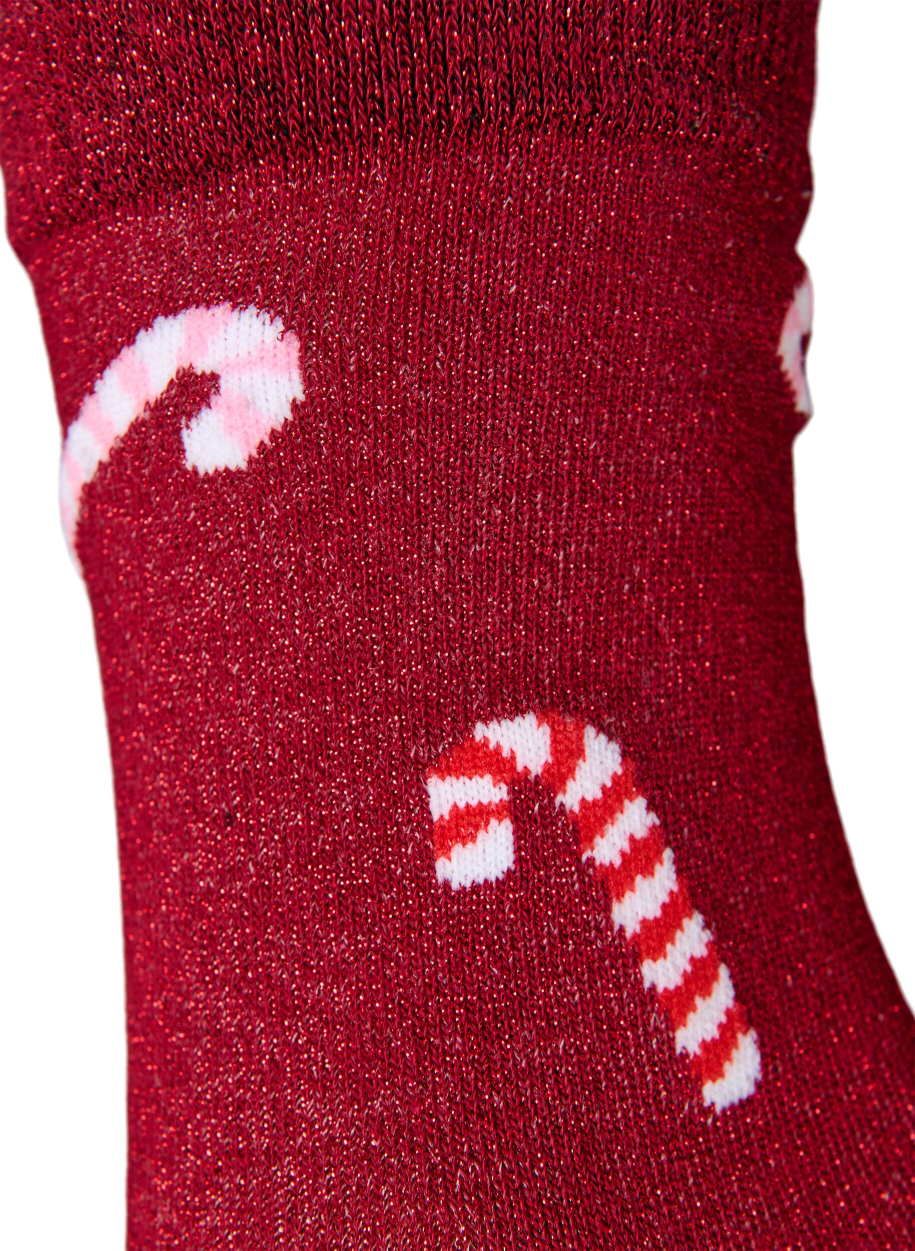 Zizzifashion2-pack Christmas socks, Red, Packshot image number 4