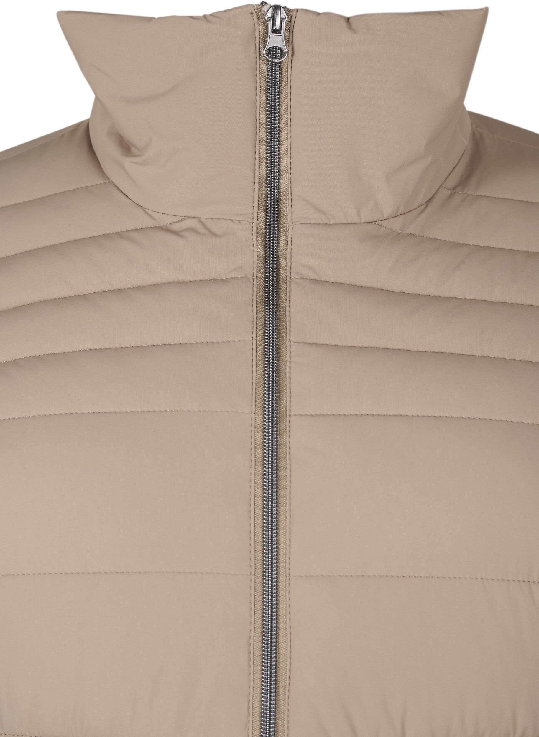 Zizzifashion Short puffer jacket with pockets, Beige, Packshot image number 2
