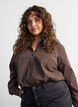 Checked shirt with rhinestones, Brown, Model image number 3