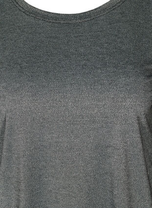 Short-sleeved sparkly t-shirt, Black w Silver , Packshot image number 2