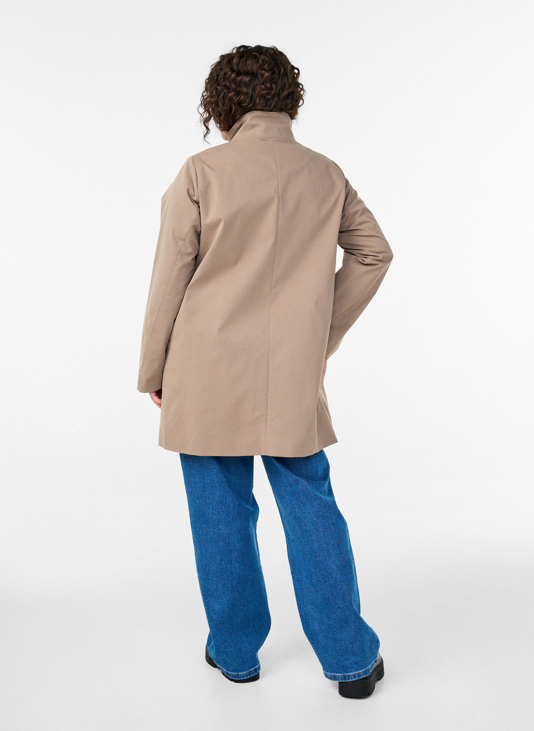 ZizzifashionWater-repellent A-line spring jacket, Grey, Model image number 2