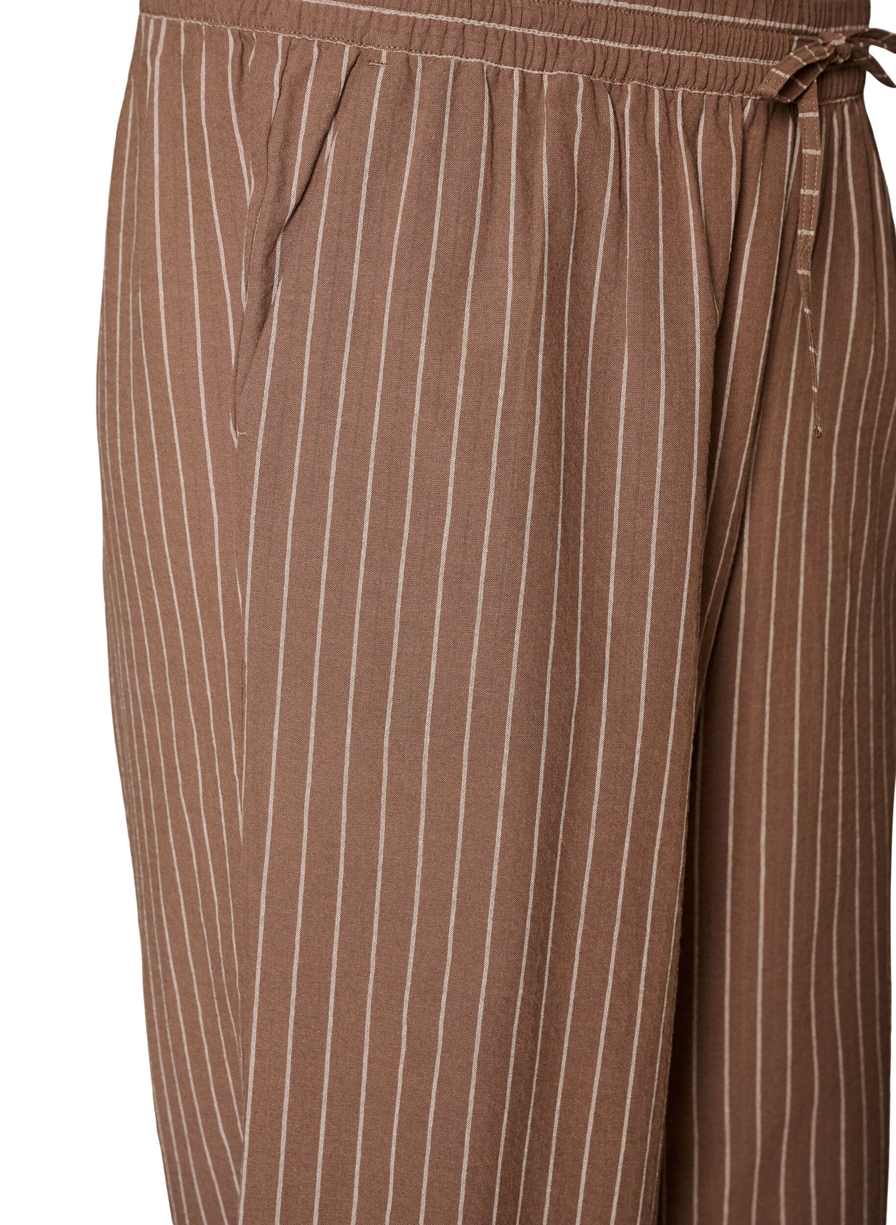 Zizzifashion Loose trousers with high waist and pockets, Brown, Packshot image number 2
