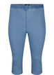 FLASH - High waisted denim capri trousers with slim fit, Light Blue, Packshot image number 0