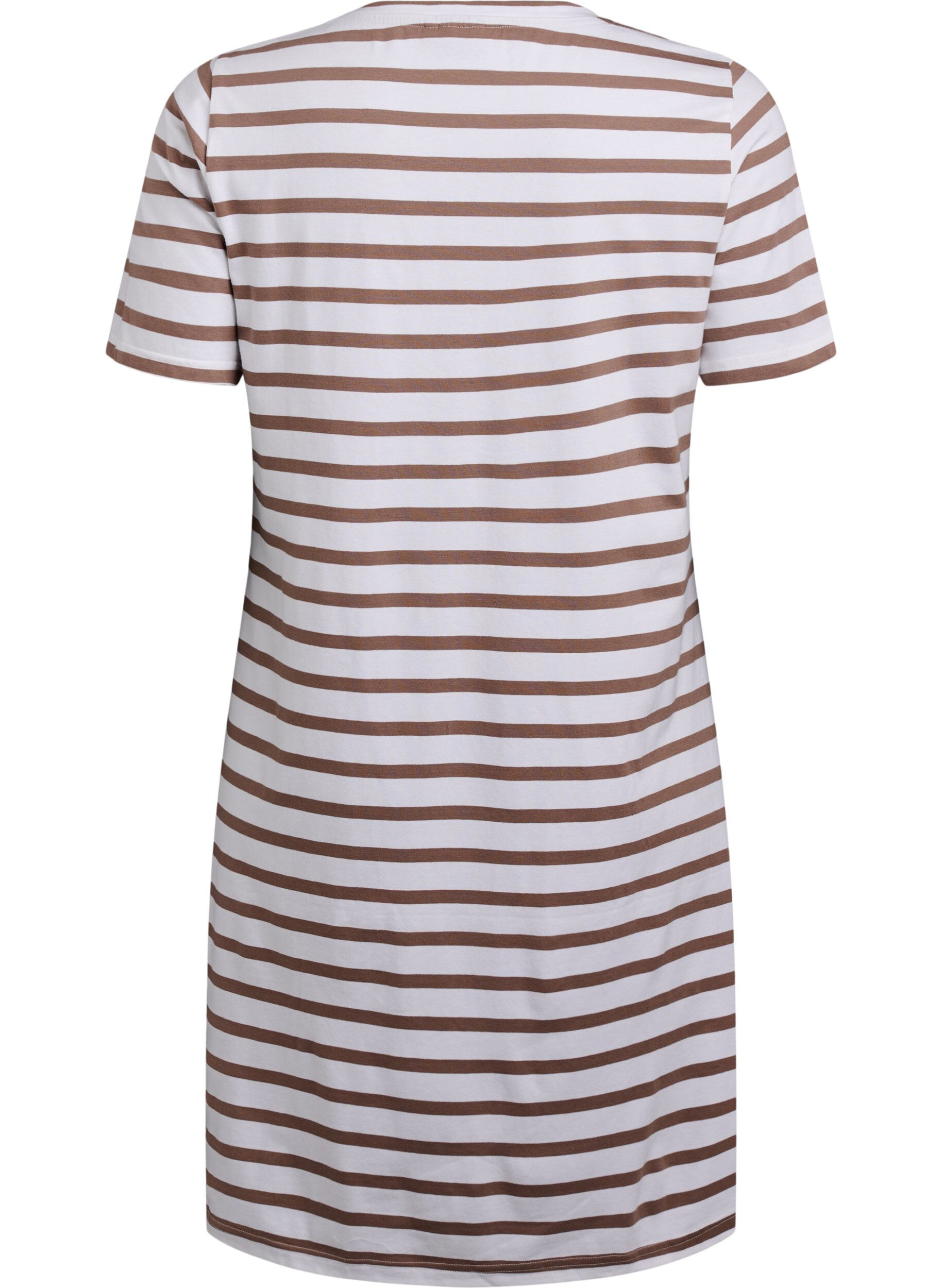 Zizzifashion Striped jersey dress with short sleeves, White, Packshot image number 1
