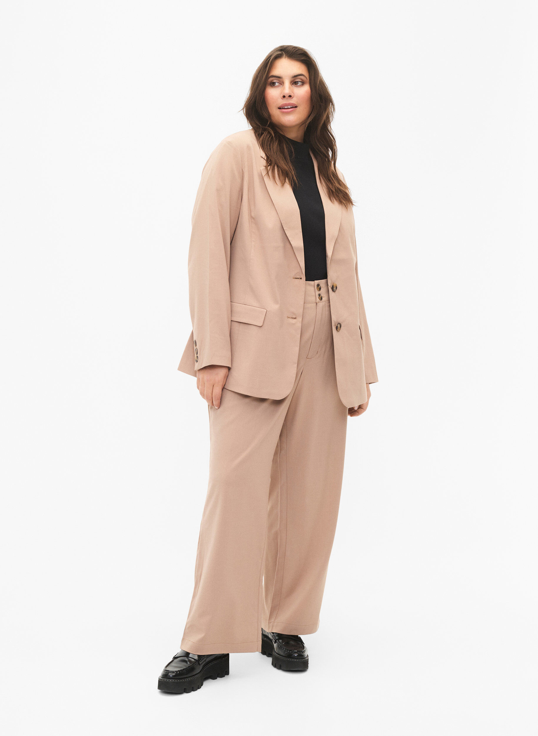 Zizzifashion Classic pants with straight fit, Amphora, Model image number 0