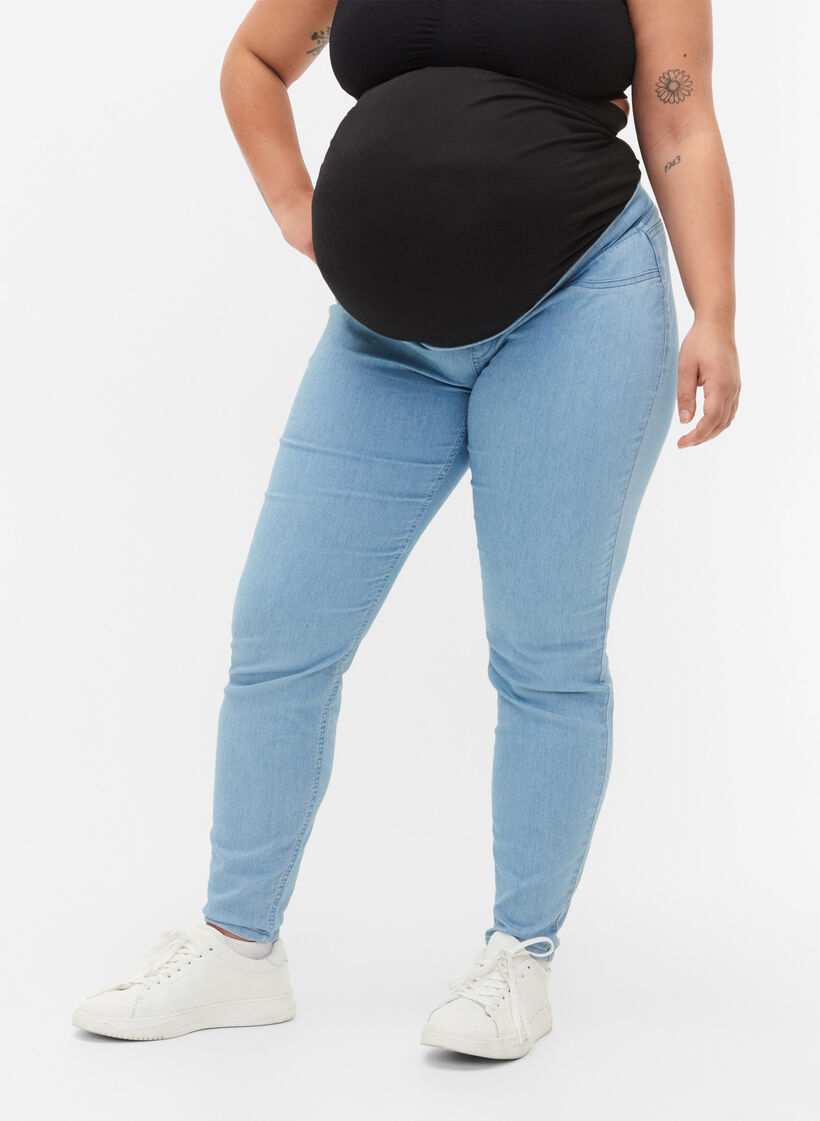 Pregnancy jeggings with back pockets, Light Blue, Model image number 2
