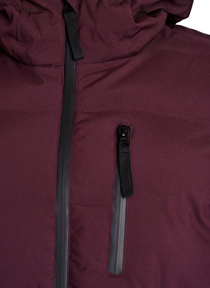 Puffer coat with hood and pockets, Dark Bordeaux, Packshot image number 2