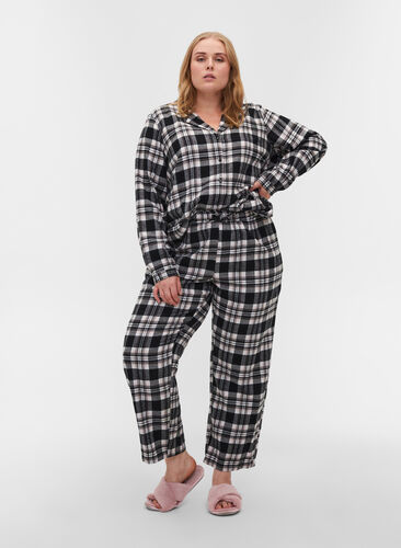 Pyjama trousers, Black/Rose Smoke, Model image number 0