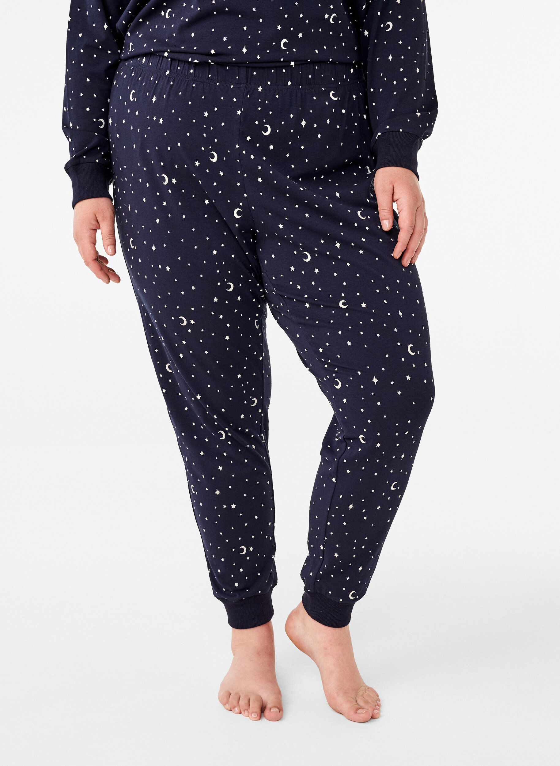 Zizzifashion Printed pyjama trousers, Blue, Model image number 2