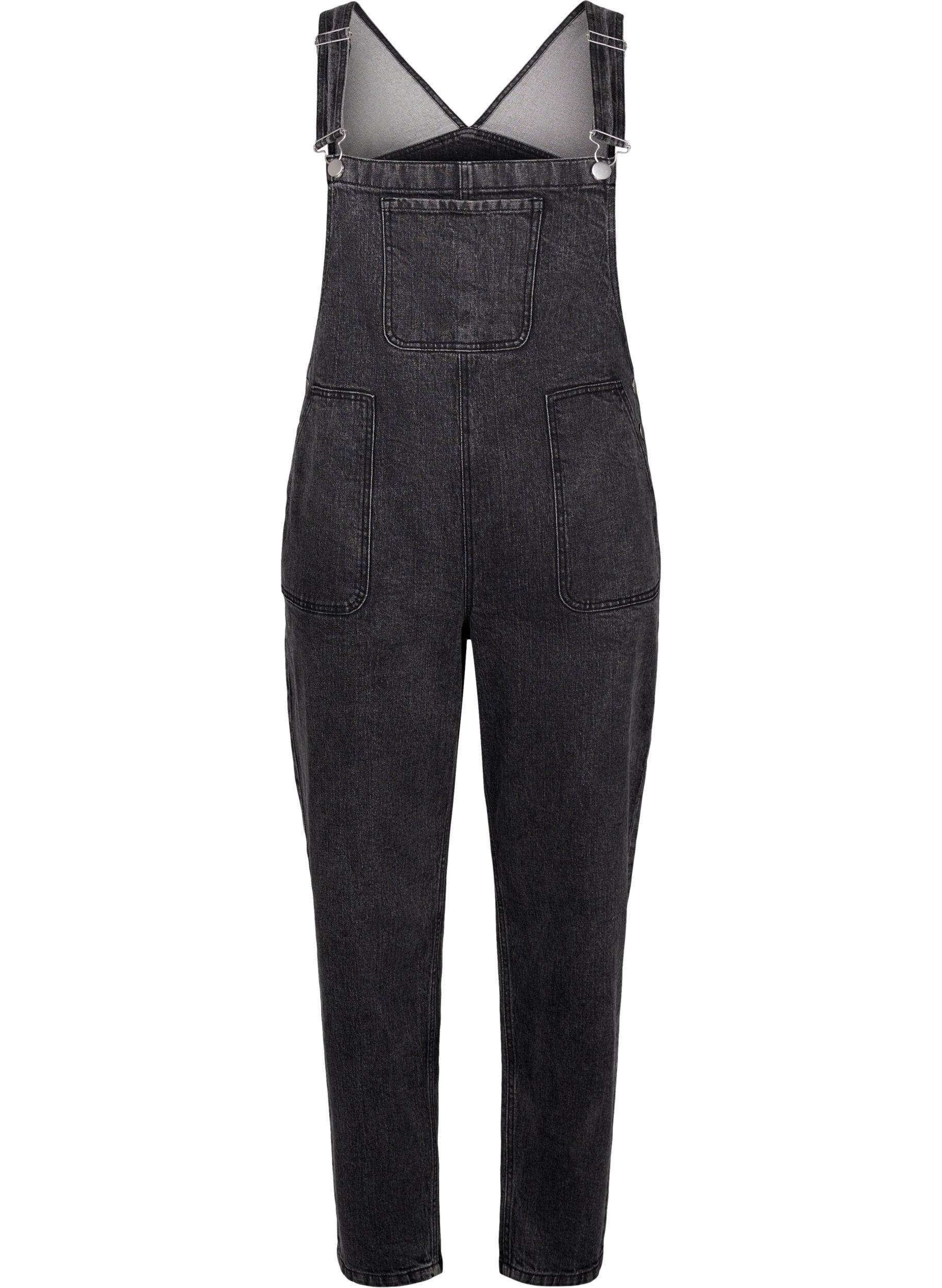 Zizzifashion Denim overalls, Dark Grey Denim, Packshot image number 0