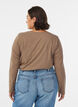 Basic jersey blouse with long sleeves, Brown, Model image number 2
