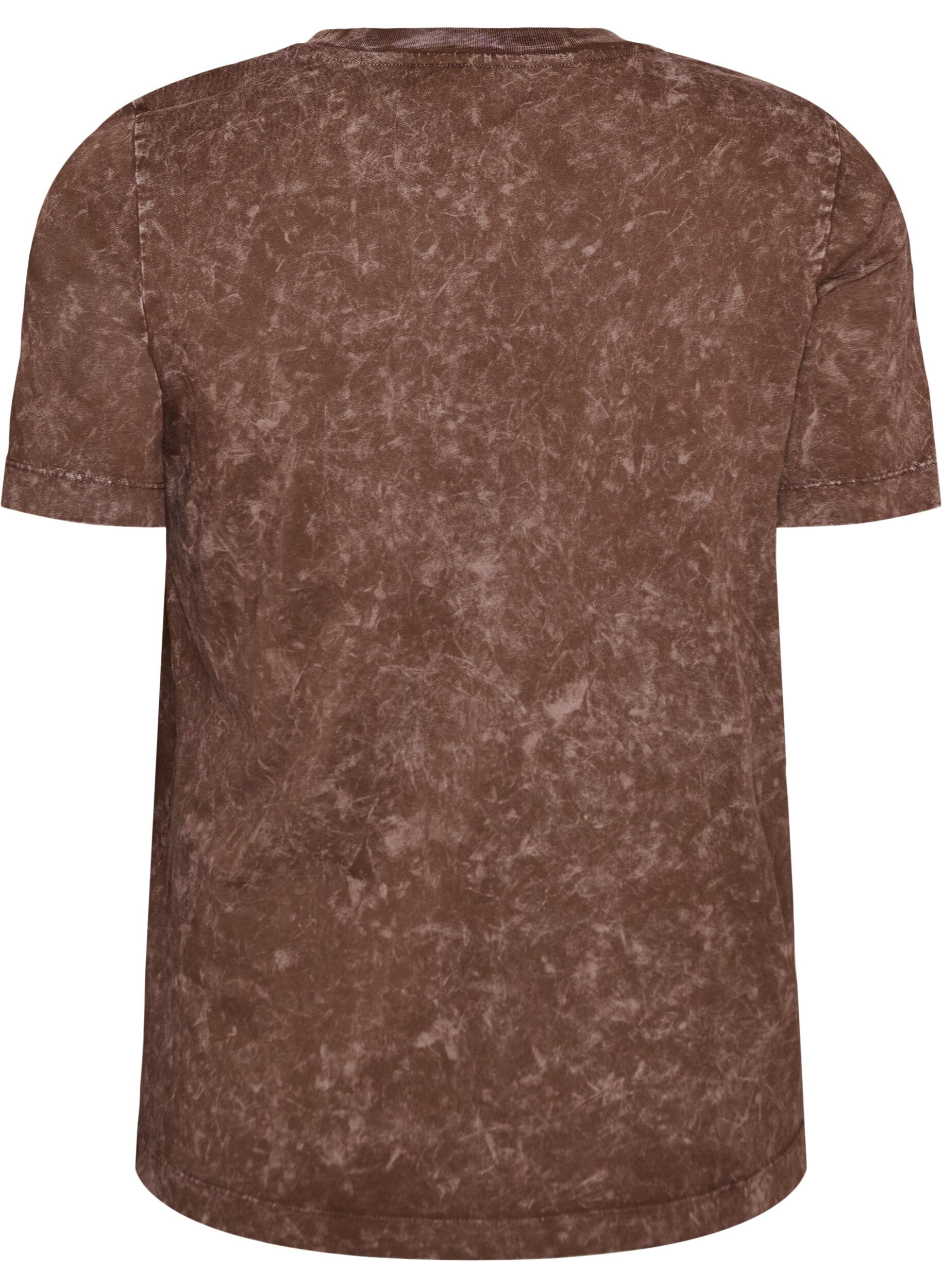 Zizzifashion Cotton T-shirt with front print, Brown, Packshot image number 1
