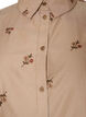 Striped shirt with embroidered flowers, Brown, Packshot image number 2