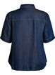 Short-sleeved denim-look lyocell shirt, Blue, Packshot image number 1
