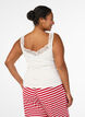 Viscose top with lace edge, Vanilla, Model image number 2
