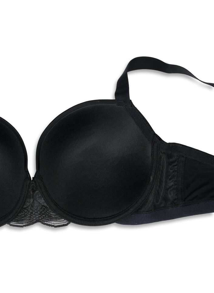 Moulded bra with mesh, Black, Packshot